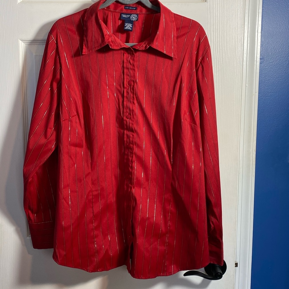 Venezia Jeans Clothing Co. Striped Sparkly Red, 18/20